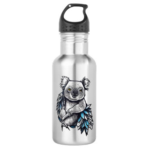 Koala Bear Wild Animal Nature Illustration Art Tat 532 Ml Water Bottle