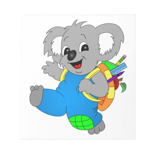 Koala Bear with backpack Notepad (Front)