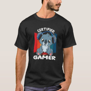 Koala Bear With Gamer Headset Gaming Koala Certifi T-Shirt