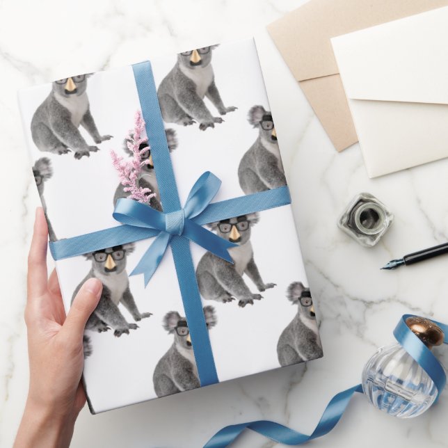 Koala Bear with Groucho Glasses   Wrapping Paper (Gifting)