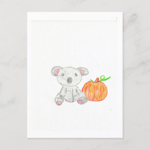 Koala Bear with Pumpkin Postcard