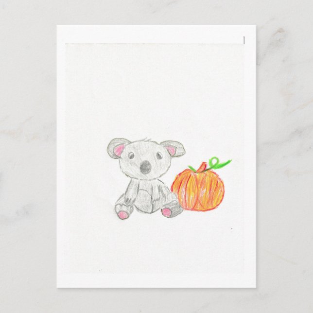 Koala Bear with Pumpkin  Postcard (Front)
