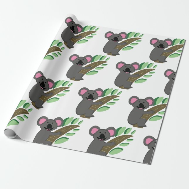 Koala Bear Wrapping Paper (Unrolled)