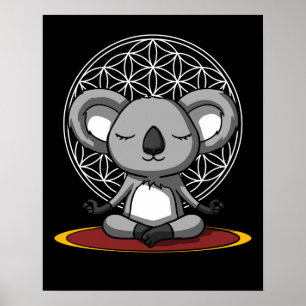 Koala Bear Zen Yoga Meditation Animal Poster