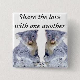 Koala Bears Love_ 15 Cm Square Badge