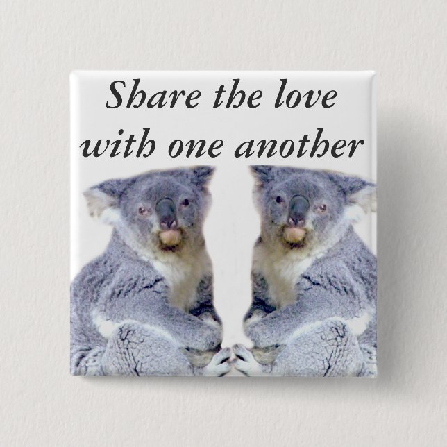 Koala Bears Love_ 15 Cm Square Badge (Front)