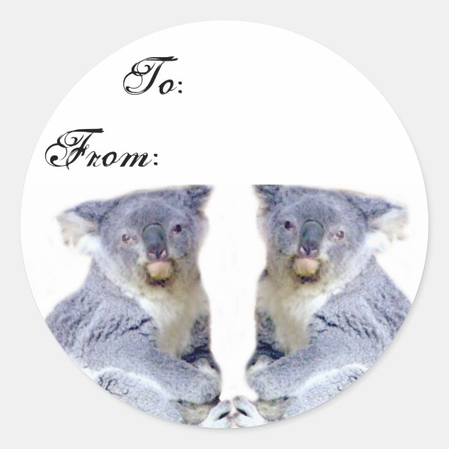 Koala Bears Love_ Classic Round Sticker (Front)