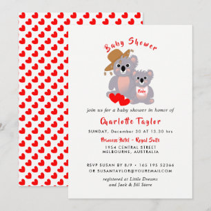 Koala Bears Super Cute Baby Shower Invite