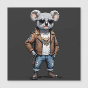 Koala Biker Rebel in Leather Jacket Cool Style Art