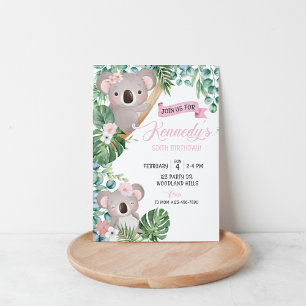Koala Birthday, Any Age, Let's Hang, Party Animal, Invitation