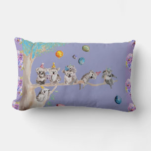 Koala Birthday Cute Koalas Childs Purple Cushion