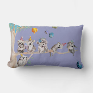 Koala Birthday Cute Koalas Childs Purple Cushion