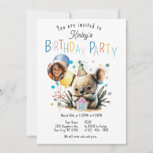 Koala Birthday  Invitation