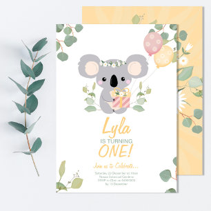 Koala Birthday  Invitation