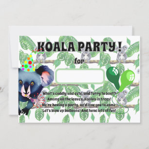 KOALA birthday party Invitation