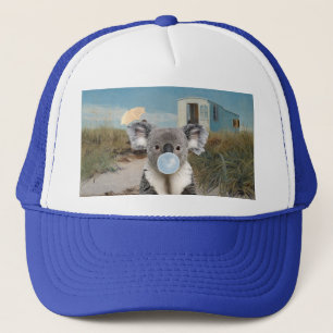 Koala Blowing Gum at the Beach Trucker Hat