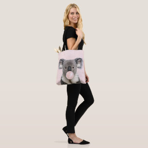 Koala Blowing Pink Bubble gum Tote Bag