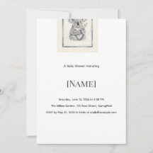 Koala Blue Baby Shower Invitation, Editable