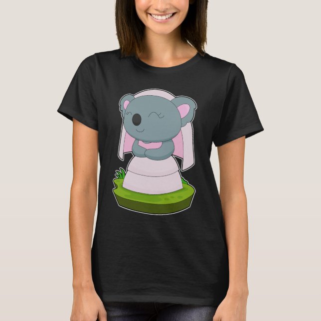 Koala Bride Veil Wedding T-Shirt (Front)