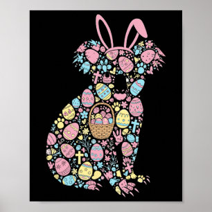 Koala Bunny Easter Egg Easter Day Womens Mens Kids Poster