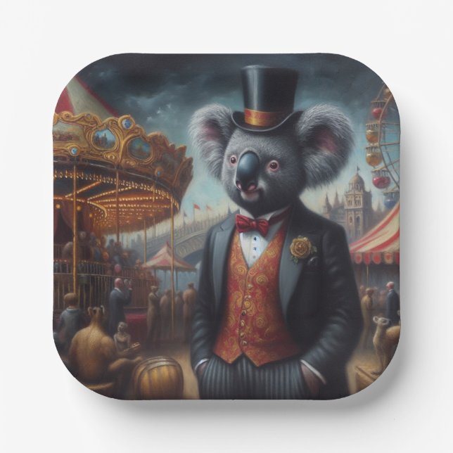 Koala Carnival Paper Plate (Front)