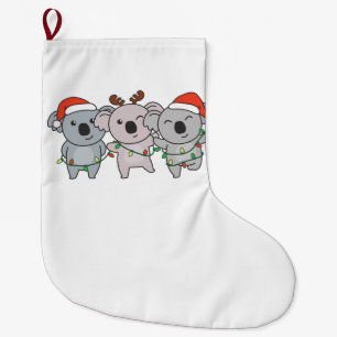 Koala Christmas Animals Cute Koalas Holiday Large Christmas Stocking