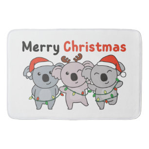 Koala Christmas Animals Koalas Merry Christmas Bat Bath Mat