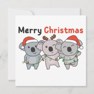 Koala Christmas Animals Koalas Merry Christmas Inv Invitation