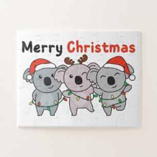 Koala Christmas Animals Koalas Merry Christmas Jig Jigsaw Puzzle