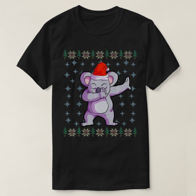 Koala Christmas  Boys Santa Hat Koala Lover Gift  T-Shirt (Design Front)