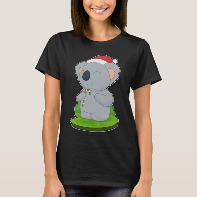 Koala Christmas Candy cane T-Shirt (Front)
