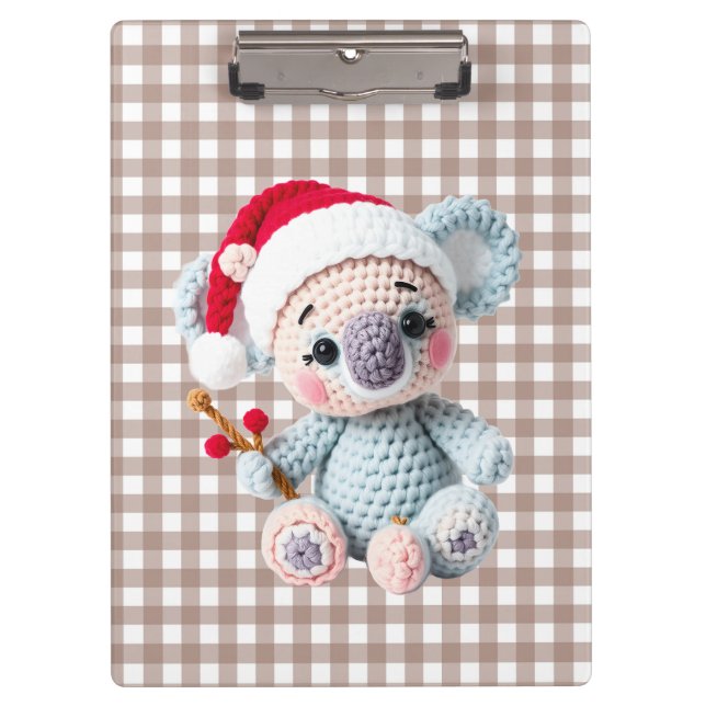 Koala Christmas clip art, faux yarn koala,  Clipboard (Front)