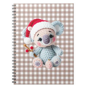 Koala Christmas clip art, faux yarn koala, Notebook