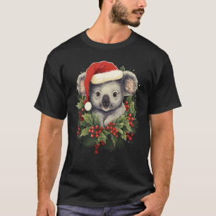 Koala Christmas Cute Xmas Koala Bear Santa Hat T-Shirt