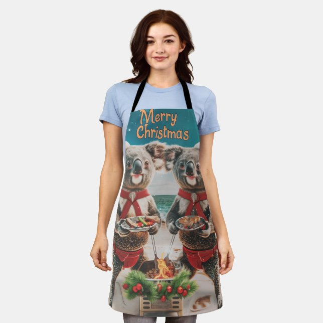 Koala Christmas Digital Art Apron (Worn)