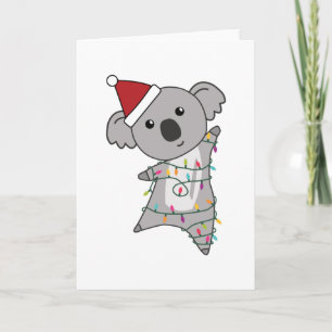 Koala Christmas Fairy Lights Cute Animal Card