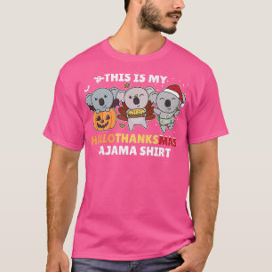 Koala Christmas Halloween Costume Hallothanksmas P T-Shirt