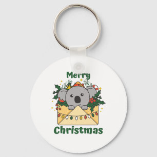 Koala Christmas Letter Winter Animals Koalas Key Ring