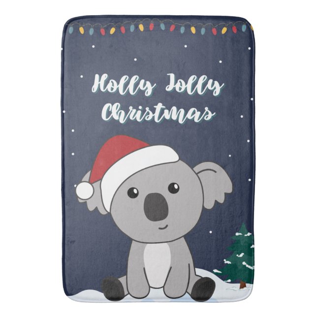 Koala Christmas Snow Winter Animals Koalas Bath Ma Bath Mat (Front Vertical)