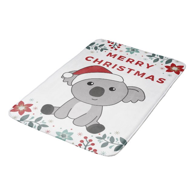 Koala Christmas Snow Winter Animals Koalas Bath Ma Mat (Angled)