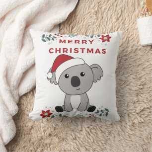 Koala Christmas Snow Winter Animals Koalas Cushion