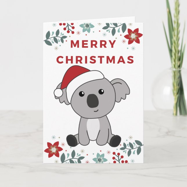 Koala Christmas Snow Winter Animals Koalas Holiday (Front)