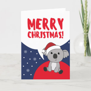 Koala Christmas Snow Winter Animals Koalas Holiday Card