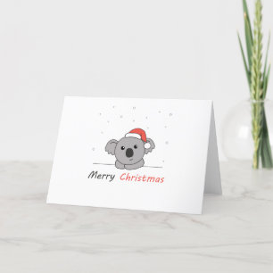 Koala Christmas Snow Winter Animals Koalas Holiday Card