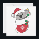 Koala Christmas Snow Winter Animals Koalas Holiday Card<br><div class="desc">The koala for Christmas with Christmas cap. Funny animals with Christmas socks and snow for the holidays. Koalas are cute animals and perfect for Christmas.</div>