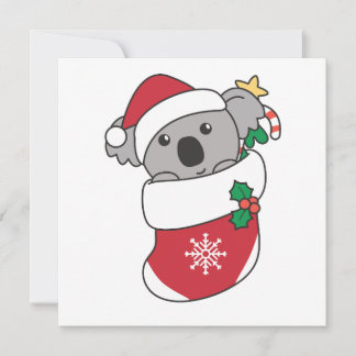 Koala Christmas Snow Winter Animals Koalas Holiday Card
