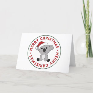 Koala Christmas Snow Winter Animals Koalas Holiday Card