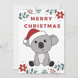 Koala Christmas Snow Winter Animals Koalas Holiday Card