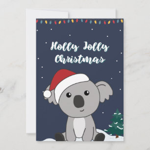 Koala Christmas Snow Winter Animals Koalas Holiday Card