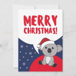 Koala Christmas Snow Winter Animals Koalas Holiday Card
